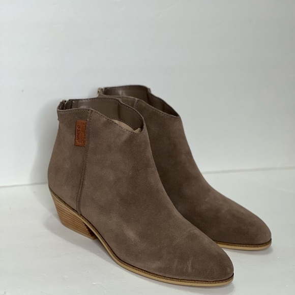 Dr Scholl’s Womens 9 1/2 Ankle Boots Brown Gray Suede Leather booties tan NWT - Picture 14 of 16